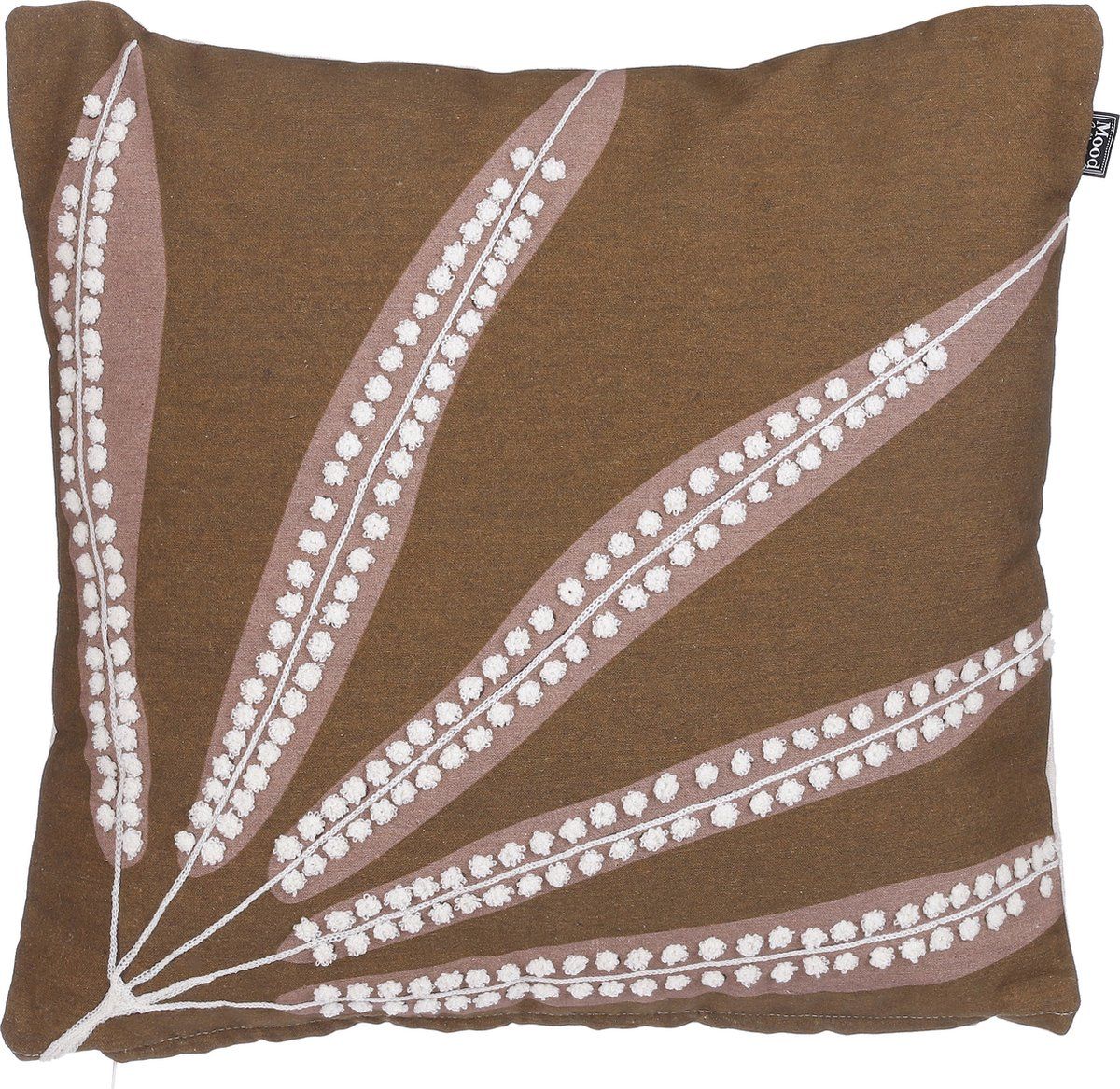 In The Mood Collection Seattle Sierkussen - L50 X B50 Cm - Gebloemd - Bruin