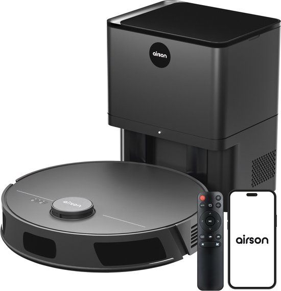 Airson X2 Ultra Clean - Robotstofzuiger - Dweilfunctie - Automatisch Leegstation - LiDAR Navigatie - Space Black