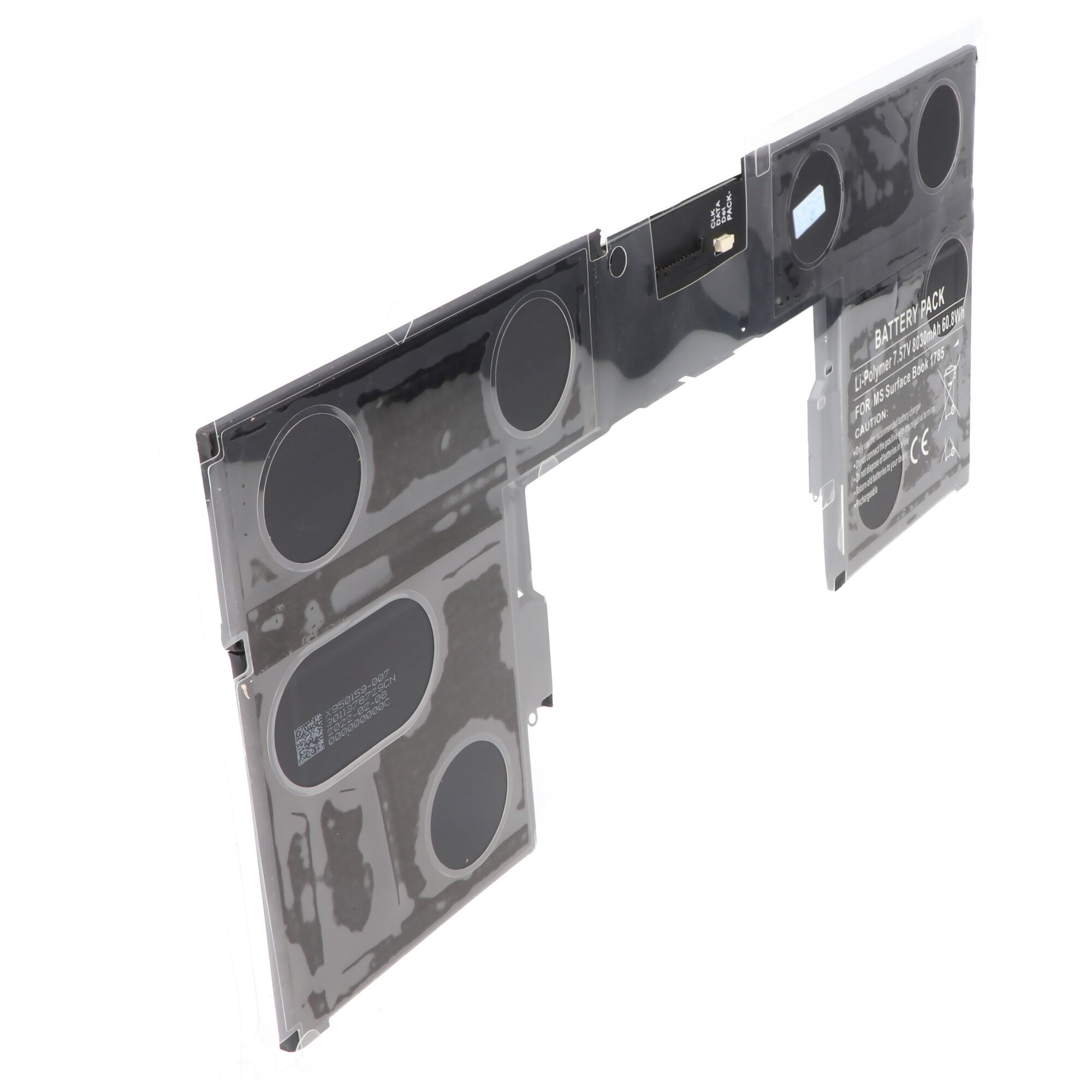 Accu geschikt voor Microsoft Surface Book 1785, Li-Polymer, 7.57V, 8030mAh, 60.8Wh, ingebouwd, zonde