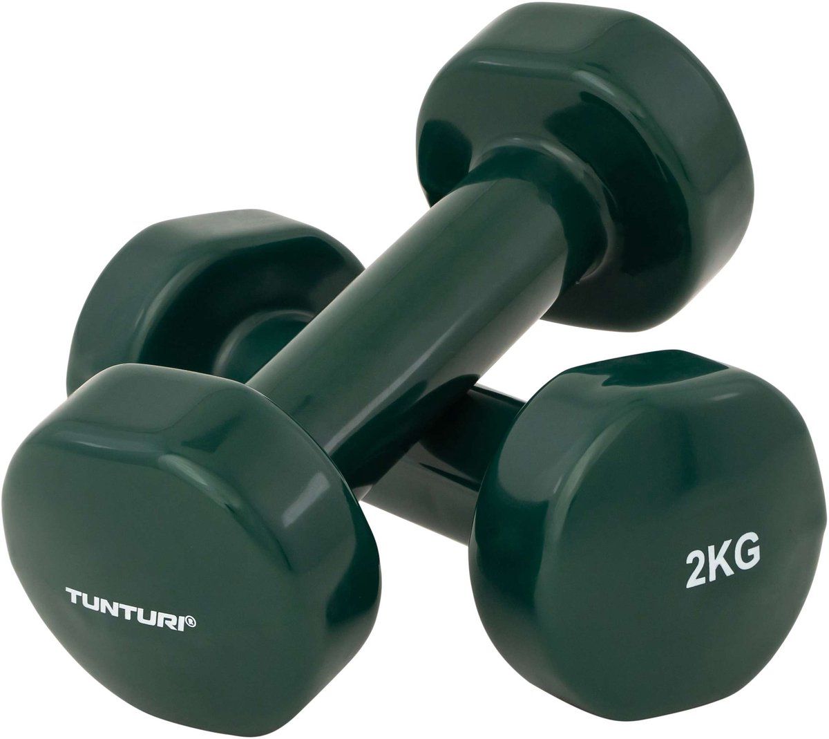 Tunturi Dumbbell Set - 2 X 2 Kg - Vinyl - Groen (2 Stuks)