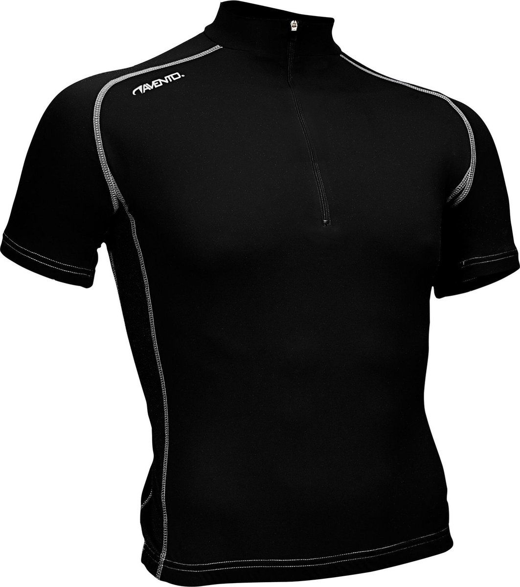 Avento Wielrenshirt - Ademend Materiaal - Zwart/Wit - M