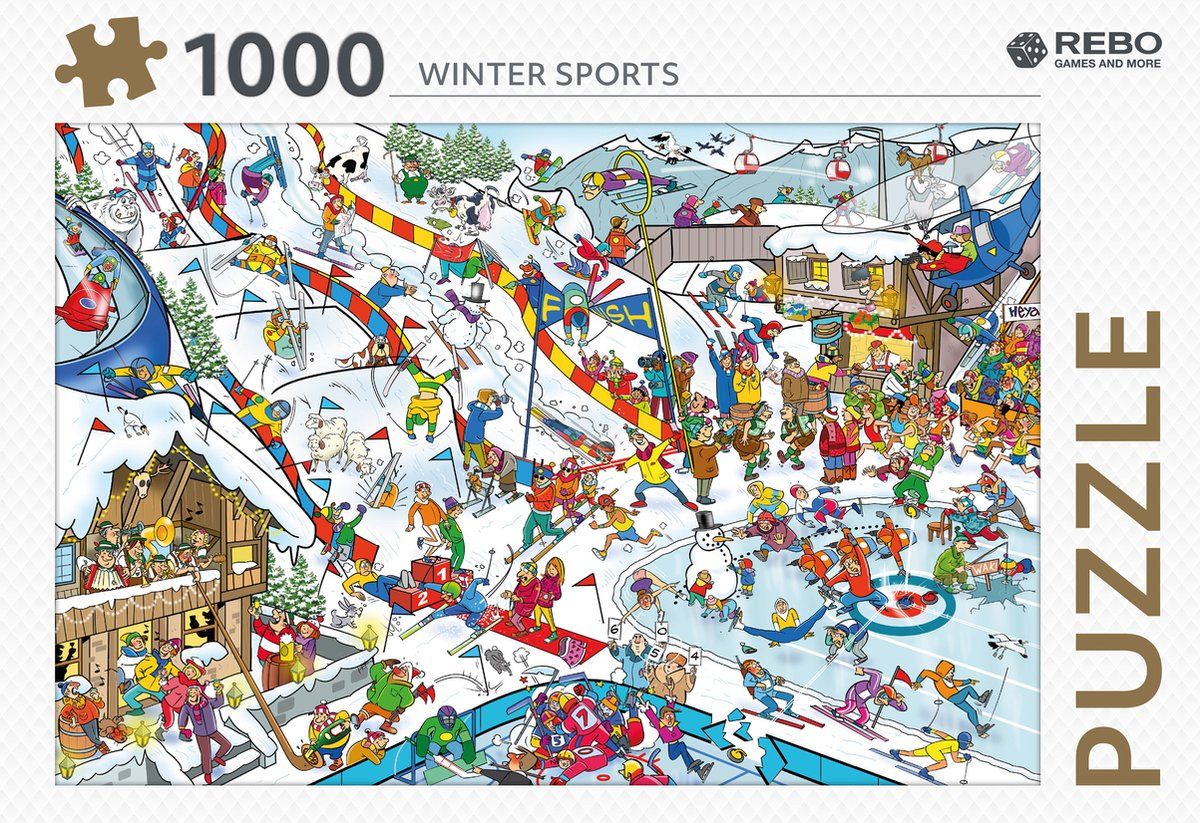 Merkloos Rebo Legpuzzel 1000 Stukjes - Winter Sports