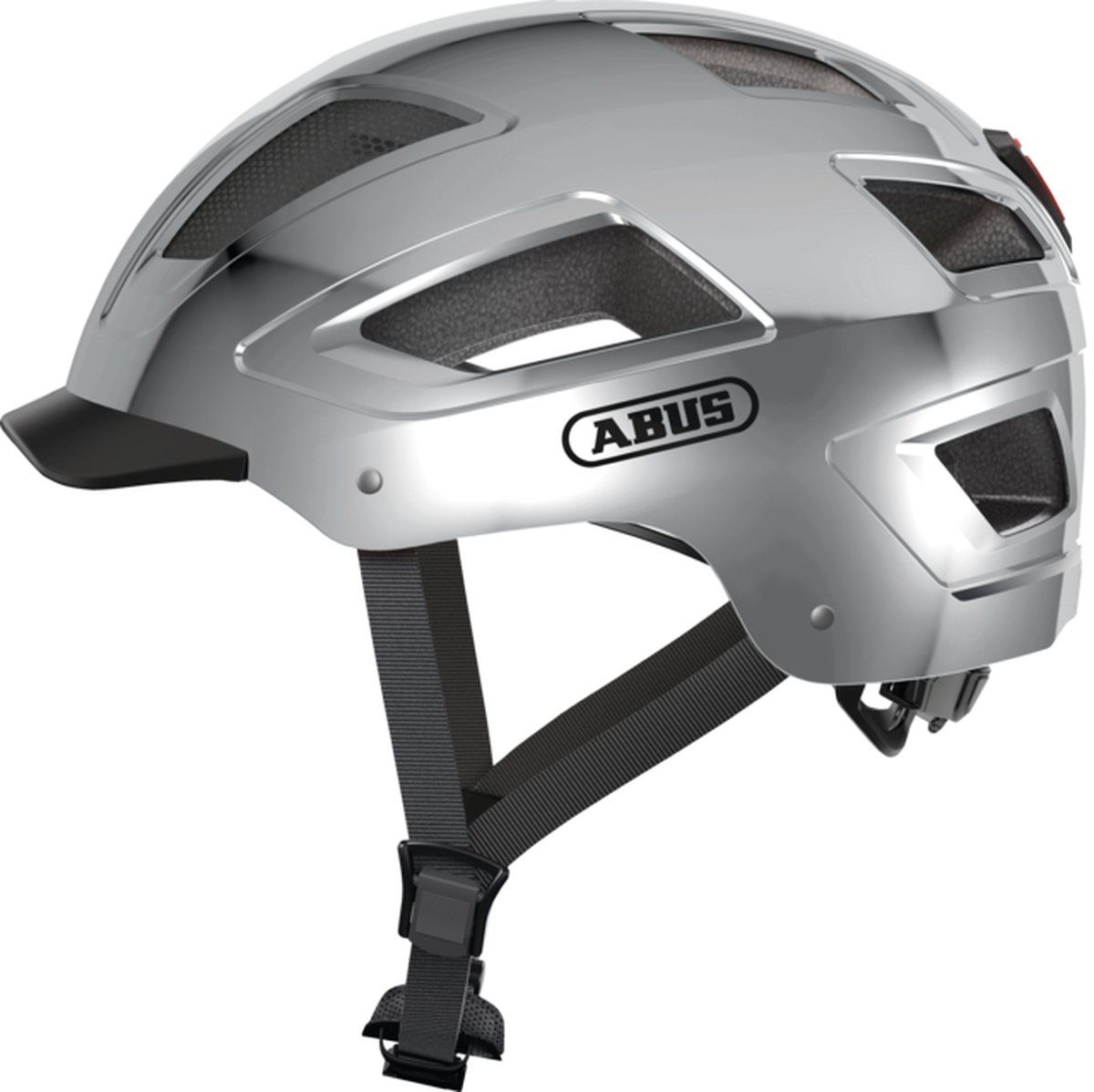 Abus Hyban 2.0 - Fietshelm - Robuuste Schaal Met Led Achterlicht - Signal Silver