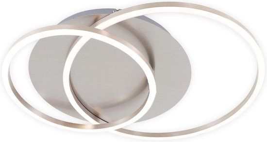 Briloner Frame - Plafonnière - Dimbaar - Led 40W 3200 Lumen - Mat Nikkel - Ø 30cm