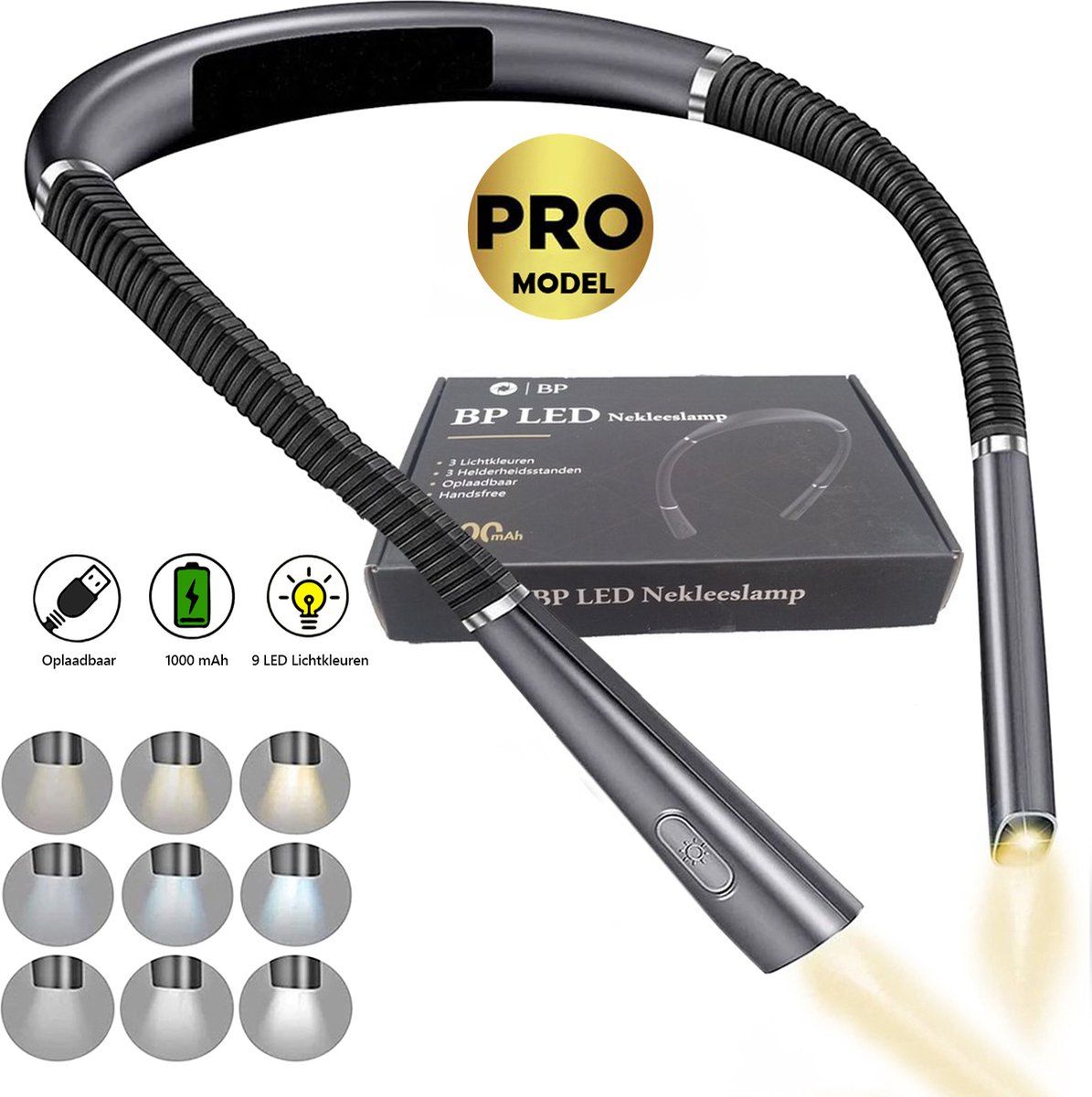 Bp® Nekleeslamp - Neklampje Voor Haakwerk - Nek Leeslamp - Leeslampje Voor Boek - Led Leeslampje - Neklamp Voor Boek En Handwerken - Usb Oplaadbaar -