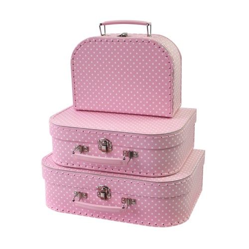 Simply 3 Koffers Polkadot Roze 36966