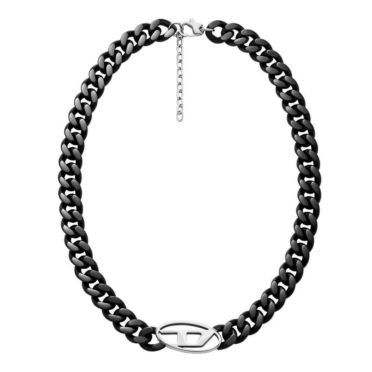 Diesel DX1610931 - Heren Collier 50 Cm - Robuuste Curb-schakels - Zwart