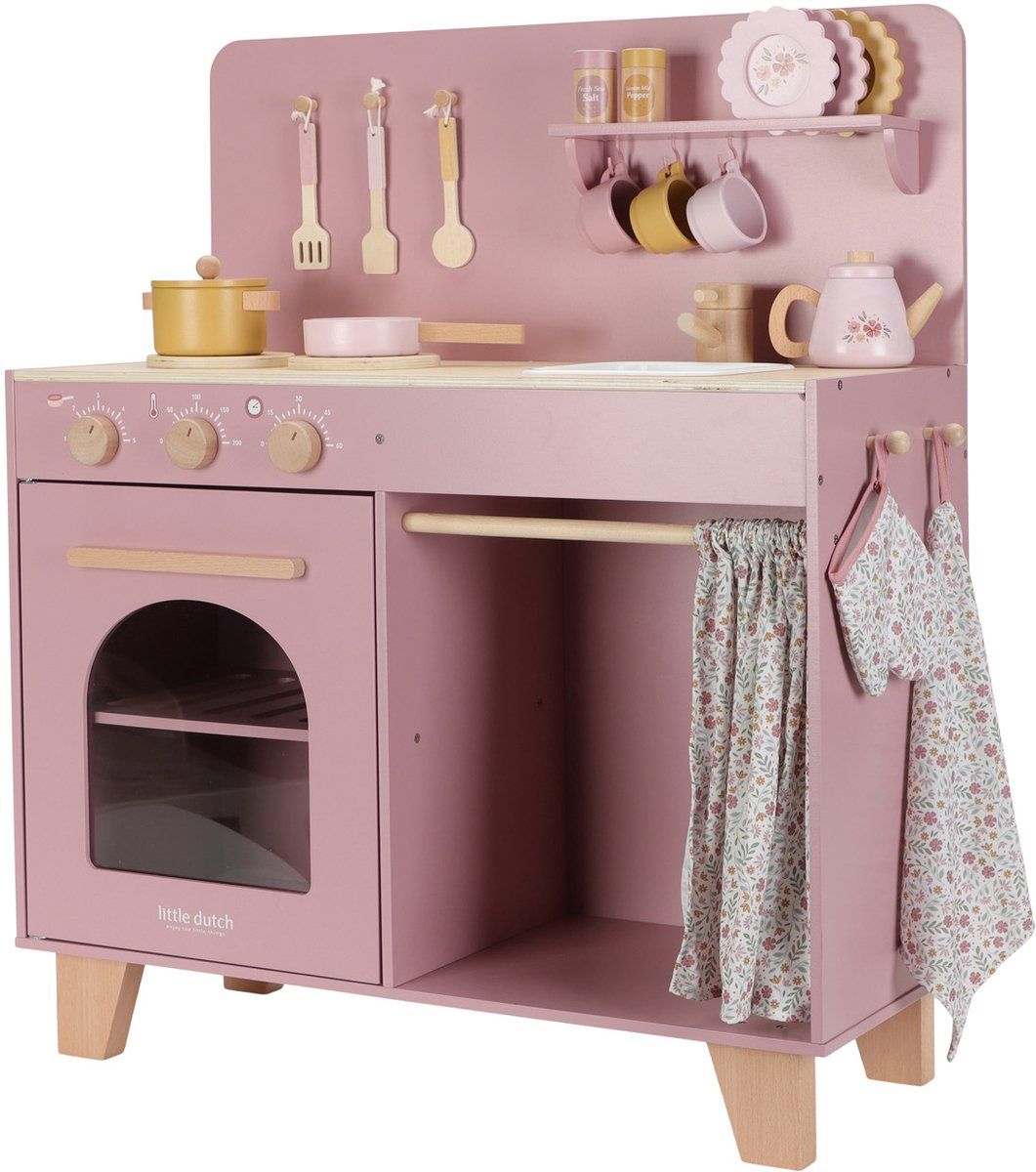 Little Dutch Speelkeuken - Hout - Oven En Kookplaat - Roze