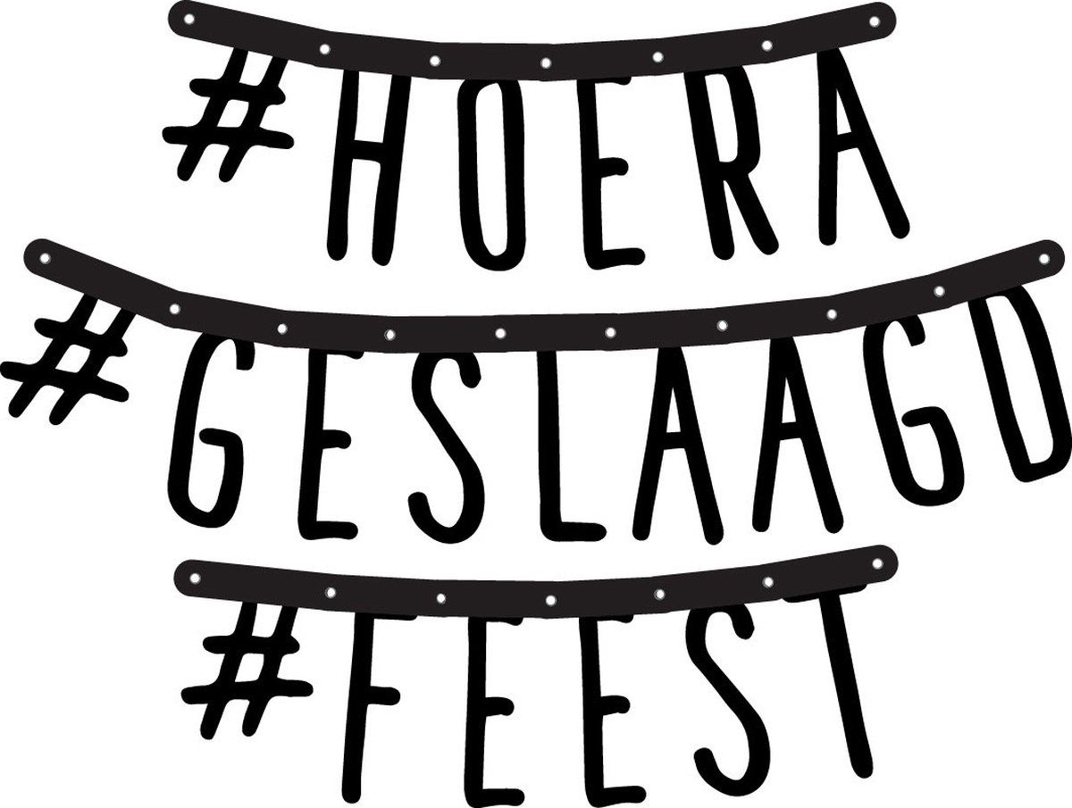 Merkloos Haza Original Letterslinger #geslaagd 150 Cm