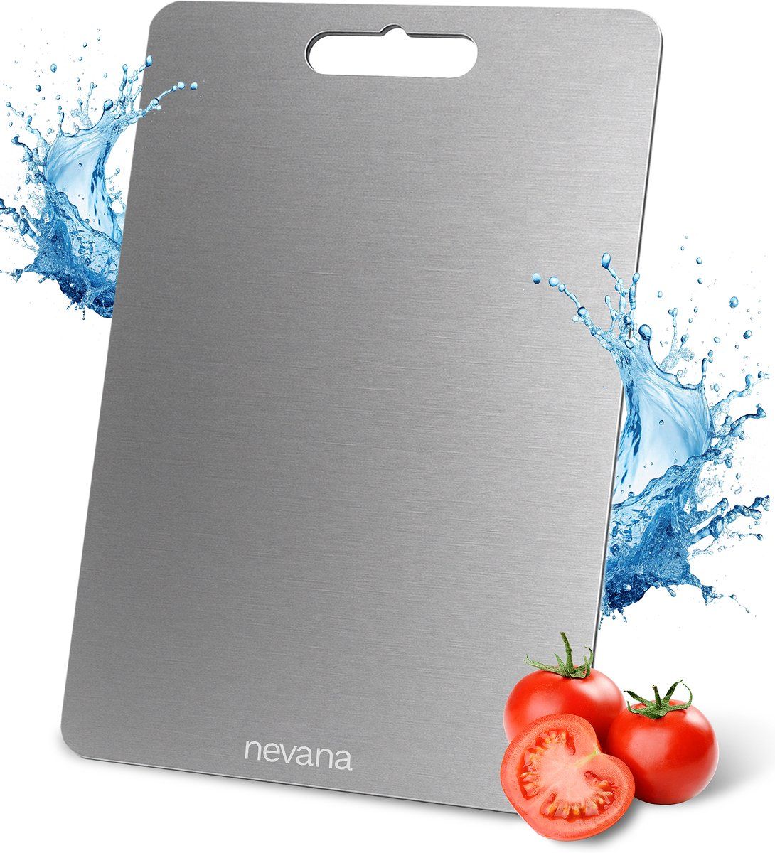 Nevana RVS Snijplank - Snijplank - Antibacterieel - Vaatwasserbestendig - 39 x 28 cm - Zilver
