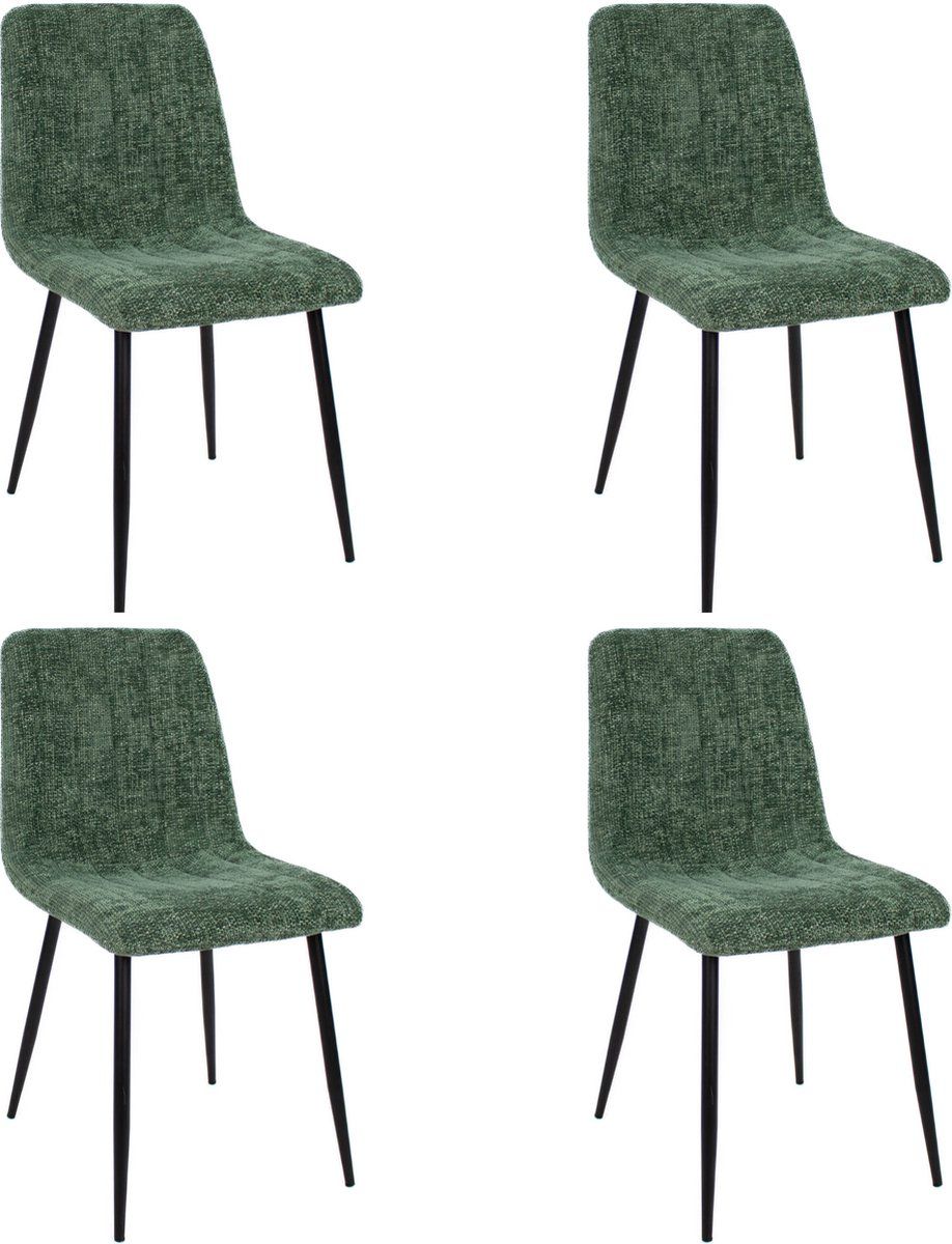 Set Van 4 Kick Eetkamerstoel Sem - Groen