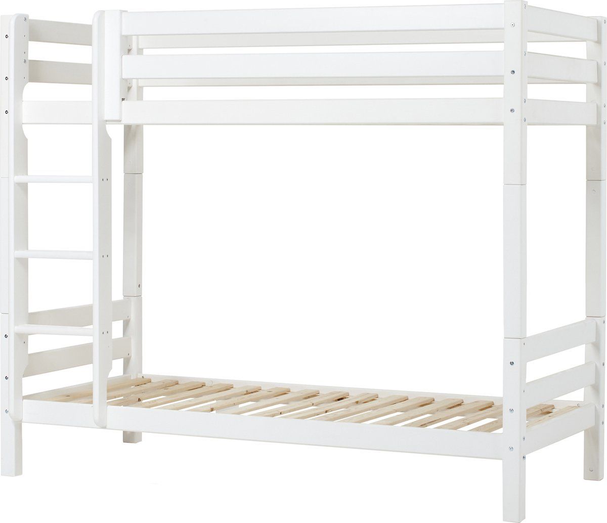 Hoppekids Eco Luxury Stapelbed 90x200 Cm, Wit, Deelbaar Tot 2 Eenpersoonsbedden, Eco-gecertificeerd Fsc-hout, Massief Grenenhout, Lak Op Waterbasis,