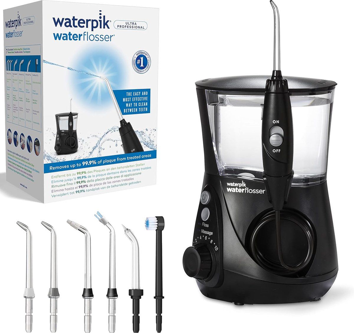 Waterpik WP-662 - Waterflosser Ultra Professional - 7 tips - Zwart