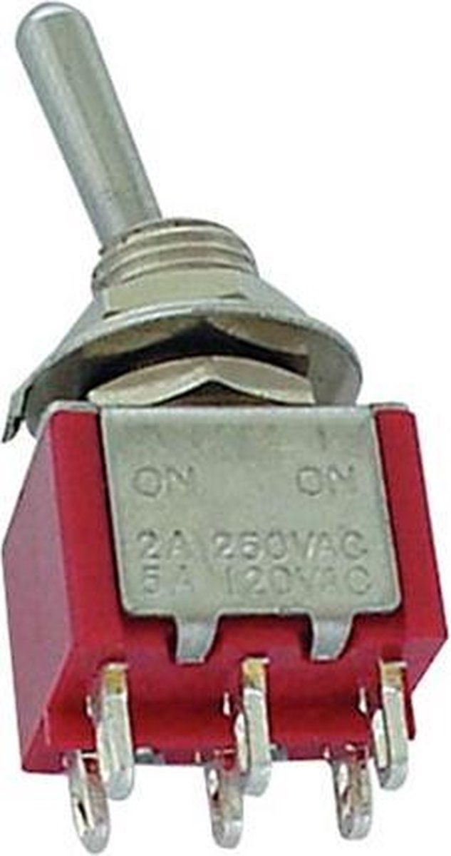 Velleman Verticale Tuimelschakelaar Dpdt On-On (8011)