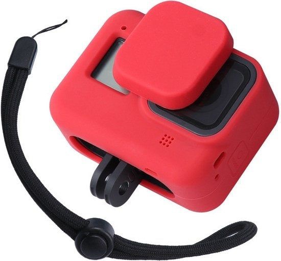 Merkloos Garpex® Siliconen Case Voor GoPro Hero 8 - Rubberen Beschermhoes - Inclusief Lensbescherming - Zwart