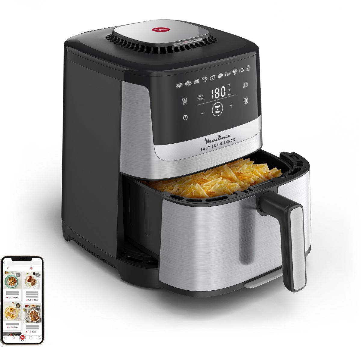 Moulinex Easy Fry Silence EZ552DF0 - Airfryer - 5 L - Tot 6 Personen