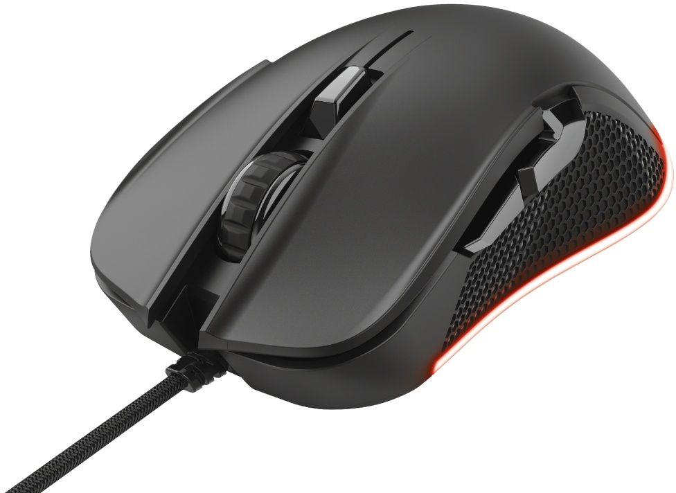 Trust GXT 922 Ybar - Bedrade Gaming Muis - 7200 DPI RGB - Zwart