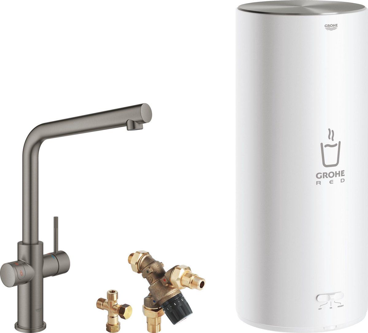 Grohe Red 3-in-1 - Kokendwaterkraan - 7L Boiler - Hard Graphite (antraciet)