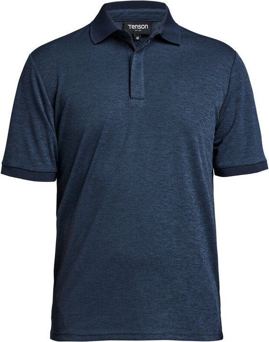 Tenson TXlite Melange Polo - Herenpolo - Sneldrogend - Donkerblauw - S