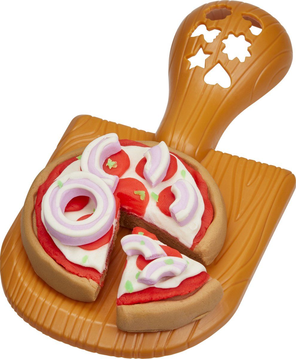 Play-Doh Pizza Oven - Speelset - 8 accessoires en 6 potjes klei - Kleur: geel oranje groen grijs paars zilver/grijs blauw bruin rood crème wit