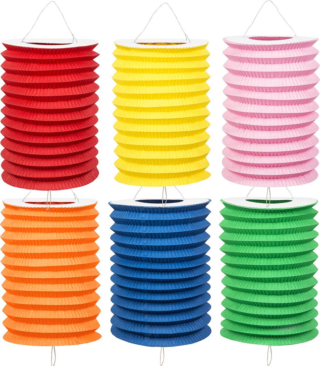 Boland - 12 Papieren Treklampionnen (16 Cm) Multi - Verjaardag, Kinderfeestje, Sint Maarten