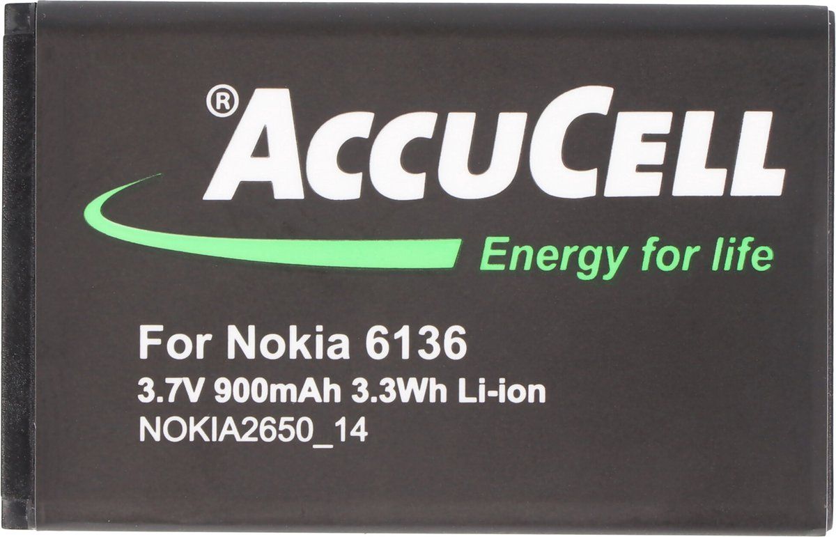 AccuCell-batterij compatibel voor Nokia 2650, BL-4C, 720mAh