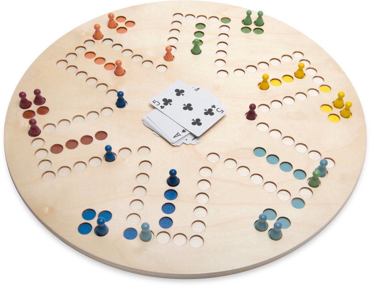 BS Toys 3-in-1 Bordspel - Keezenspel Ganzenbord Ludo - Hout - Voor 2 tot 6 spelers