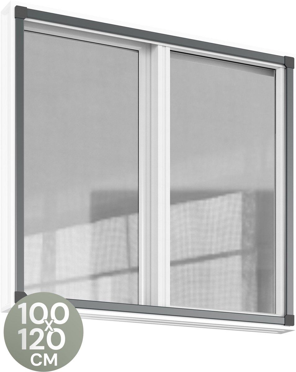O'Daddy® Raamhor - 100x120 Cm - Aanpasbaar Vliegengaas - Glasvezel - Zwart