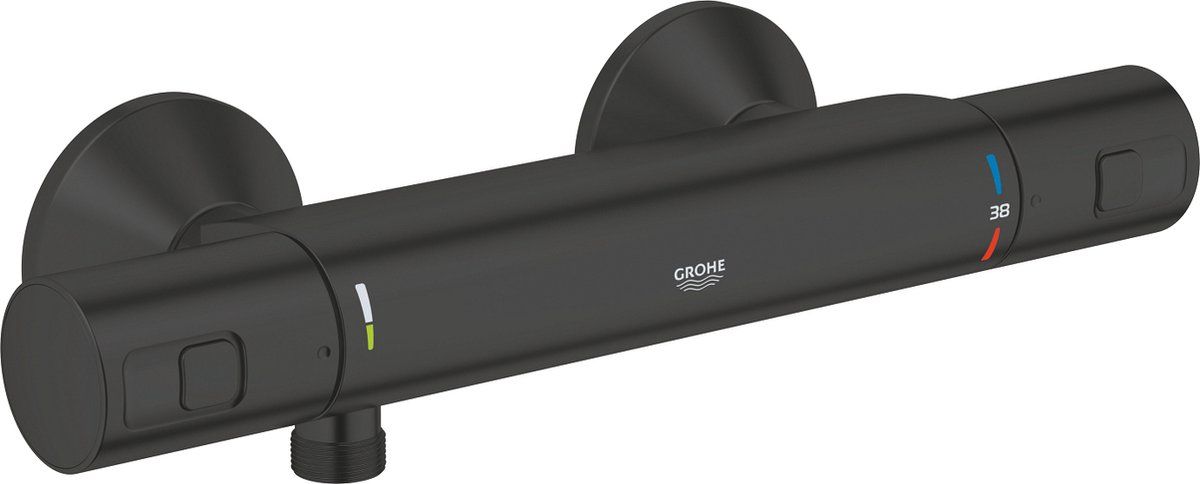 GROHE Precision Start - Thermostatische Douchekraan - Waterbesparend - Mat zwart - Hartafstand 15 cm