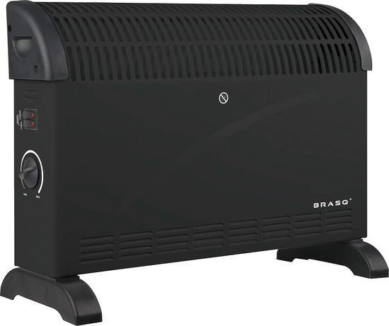 Brasq Elektrische Convectorkachel - 2000W - Verstelbare Thermostaat - Zwart