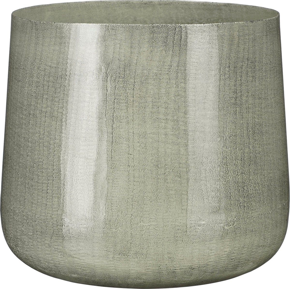 Mica Decorations Benson Bloempot - H24 XØ26 Cm - Metaal - Lichtgrijs