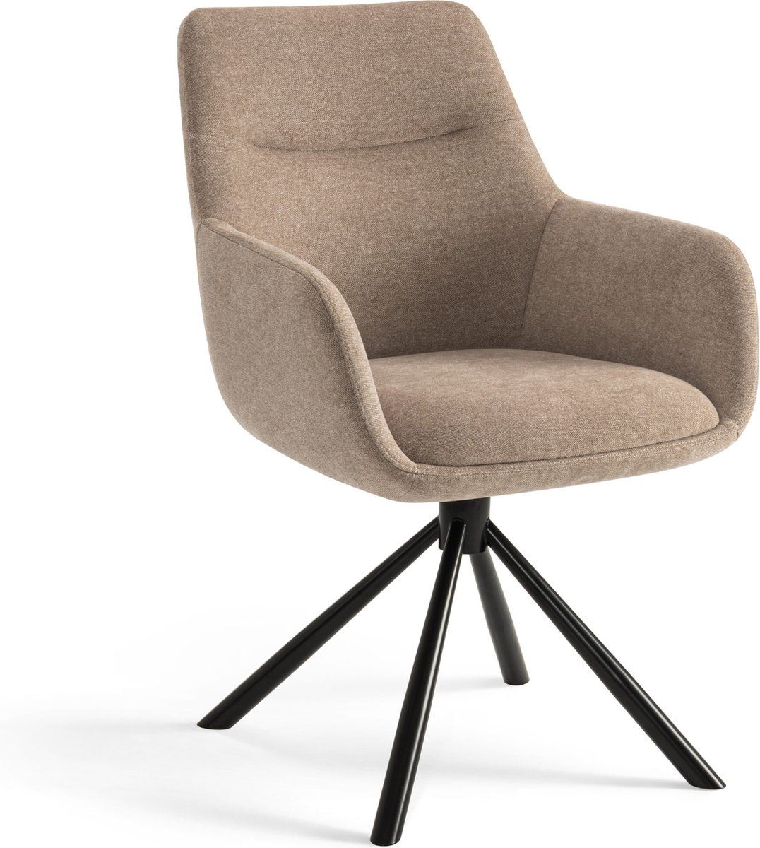 Furnihaus Olivia - Draaibare Eetkamerstoel - Armleuning 360° draaifunctie - Taupe