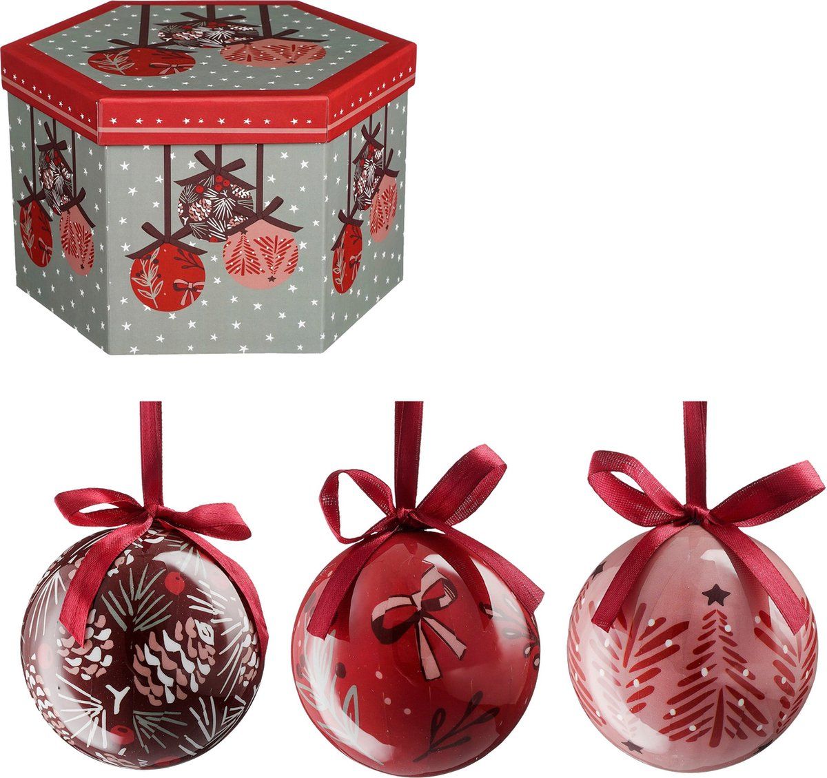 House of Seasons - Cadeau Set Kerstballen - Onbreekbaar - Rood (14 stuks)