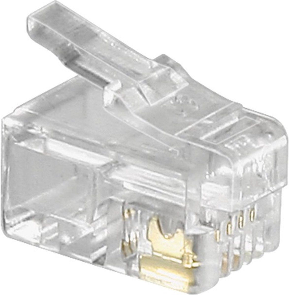 Goobay RJ10 Krimp Connectoren (4P4C) Voor Platte Telefoonkabel - 10 Stuks / Transparant