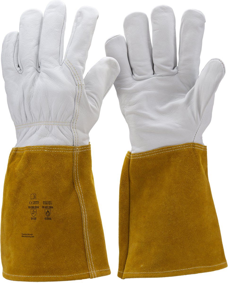 Gys Premium Lashandschoenen Tig - Maat 10 - Lamsleer - Wit Beige