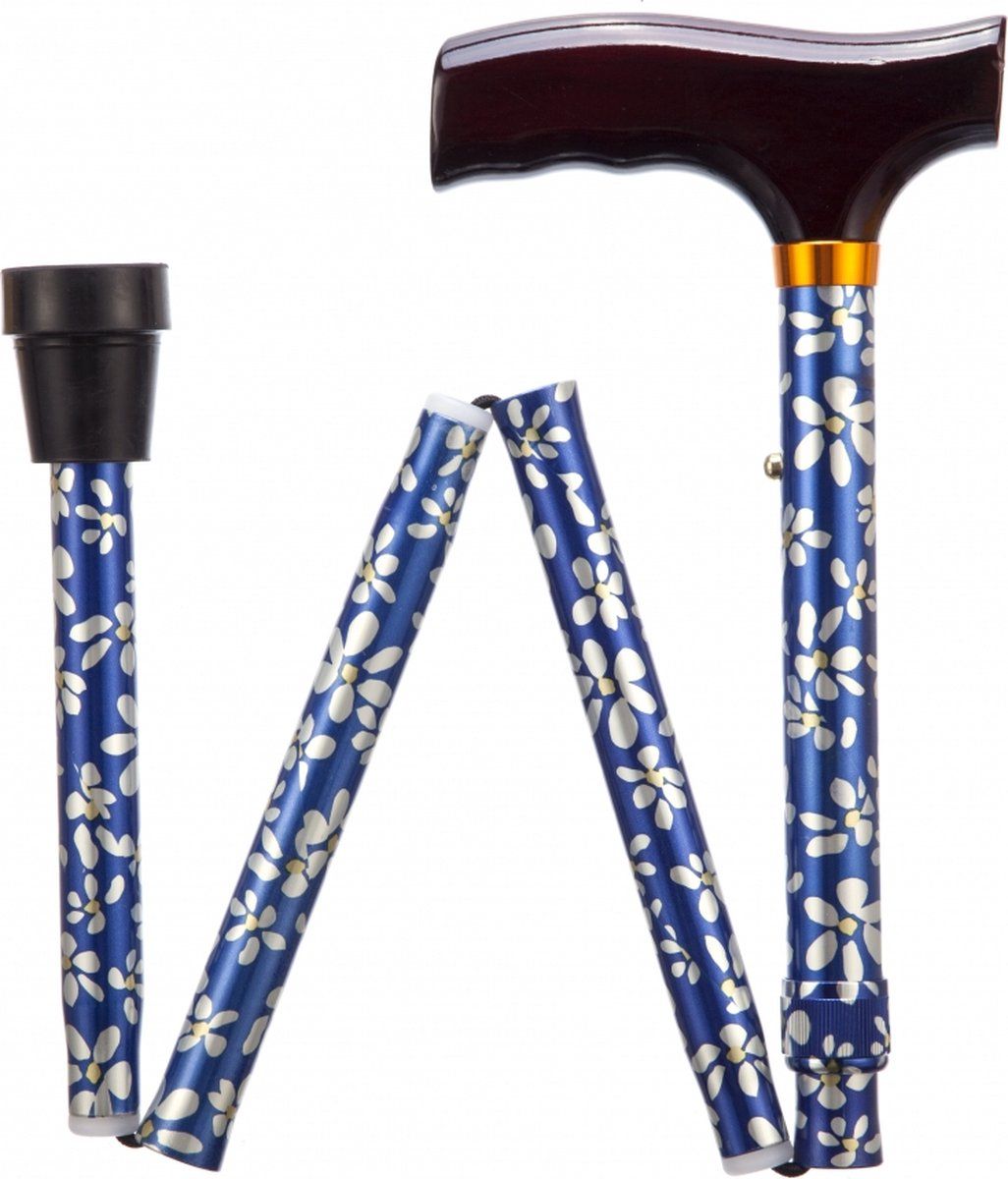 Merkloos Opvouwbare Wandelstok - Gebloemd - 84-94 Cm