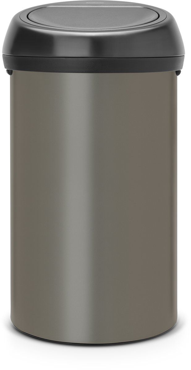 Brabantia Touch Bin - Prullenbak - 60 liter - Soft-touch opening - Platinum/Matt Black deksel