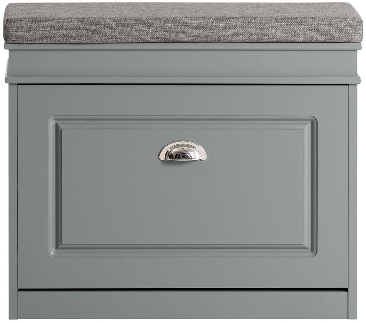 SoBuy FSR82-K-Hg - Schoenenbank Met Klep En Zitkussen - Grijs 61x24x51 Cm