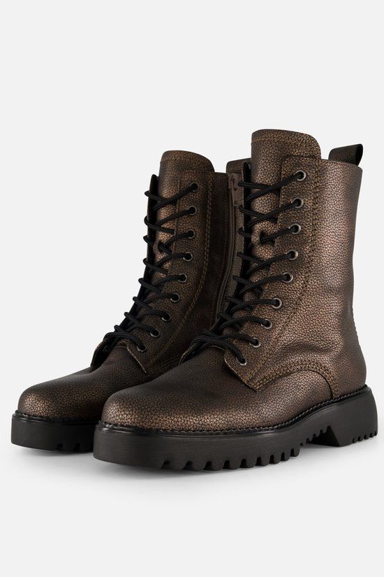 Gabor Comfort Optifit - Dames Veterboots - Uitneembaar Voetbed - Brons