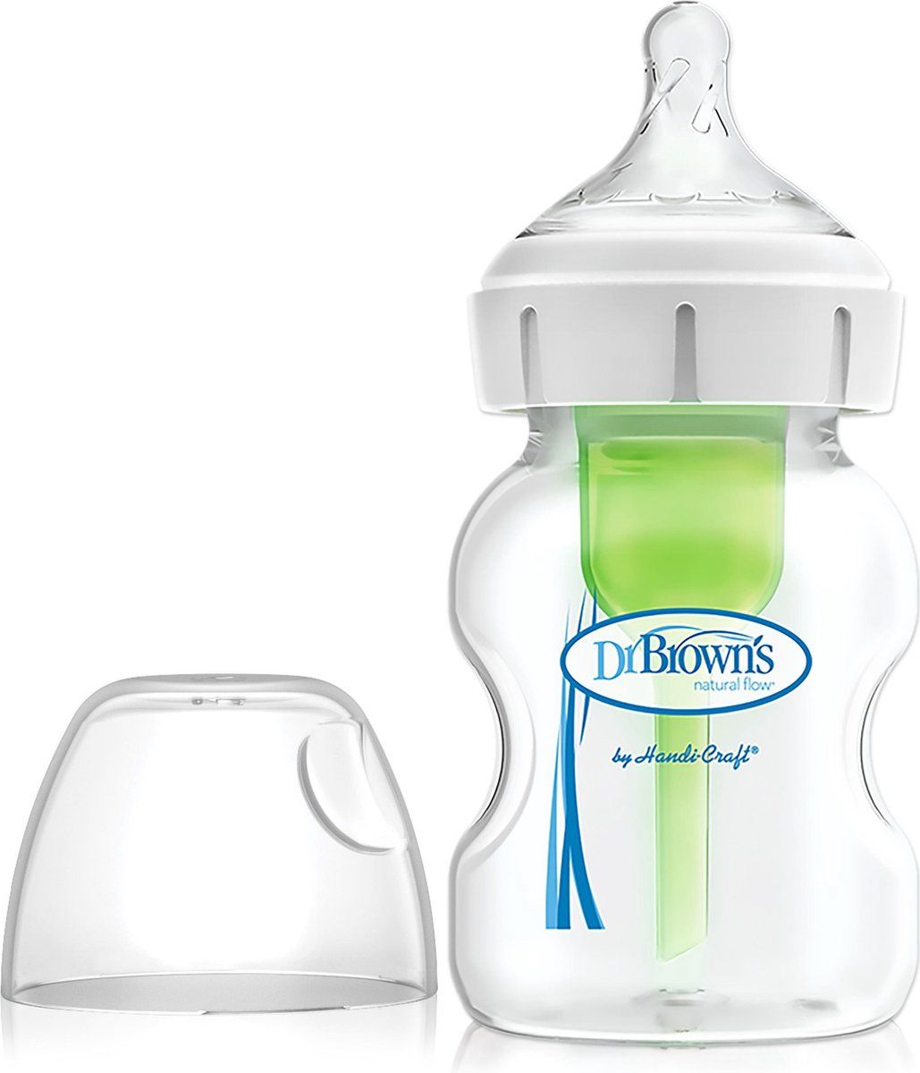 Dr. Brown's Options+ - Brede Halsfles 150ml - Borstvormige Speen - Anti-koliek