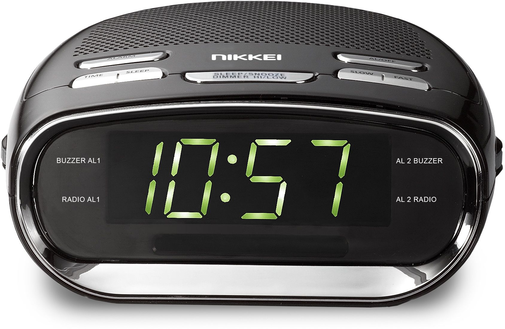 NIKKEI NR151D - Klokradio - Digitale tijdsaanduiding AM-FM - Zwart