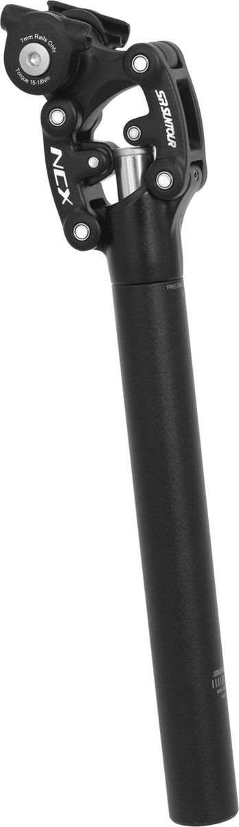 SR Suntour SP12 NCX - Verende zadelpen 50mm veerweg Ø 27,2x350mm - Zwart