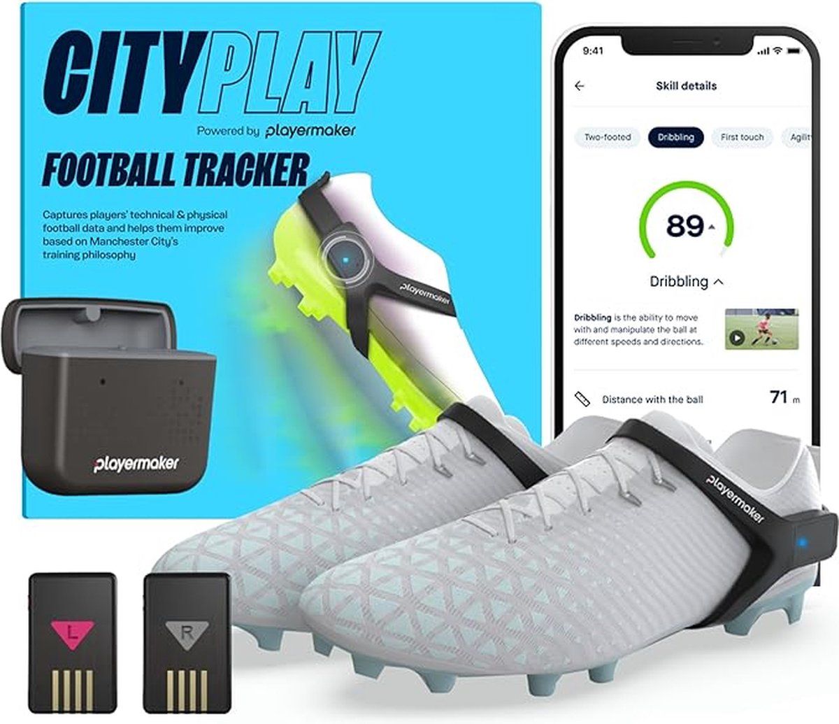 Playermaker CITYPLAY - Smart Soccer Tracker - 15+ vaardigheden meten - Large