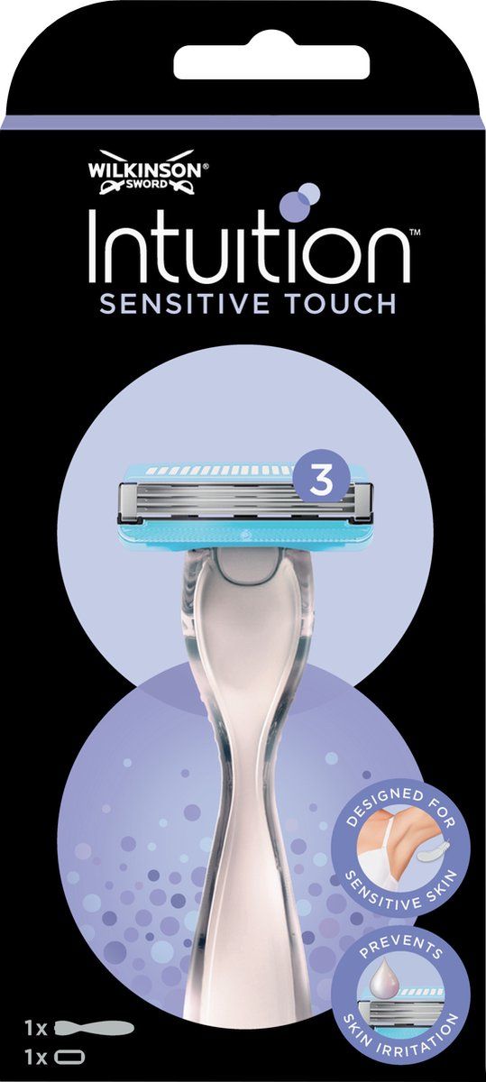 Wilkinson Sword Wilkinson Woman Intuition Sensitive Touch - Scheermes Met 3 Curve-sensing Mesjes - Wit Blauw Zilver