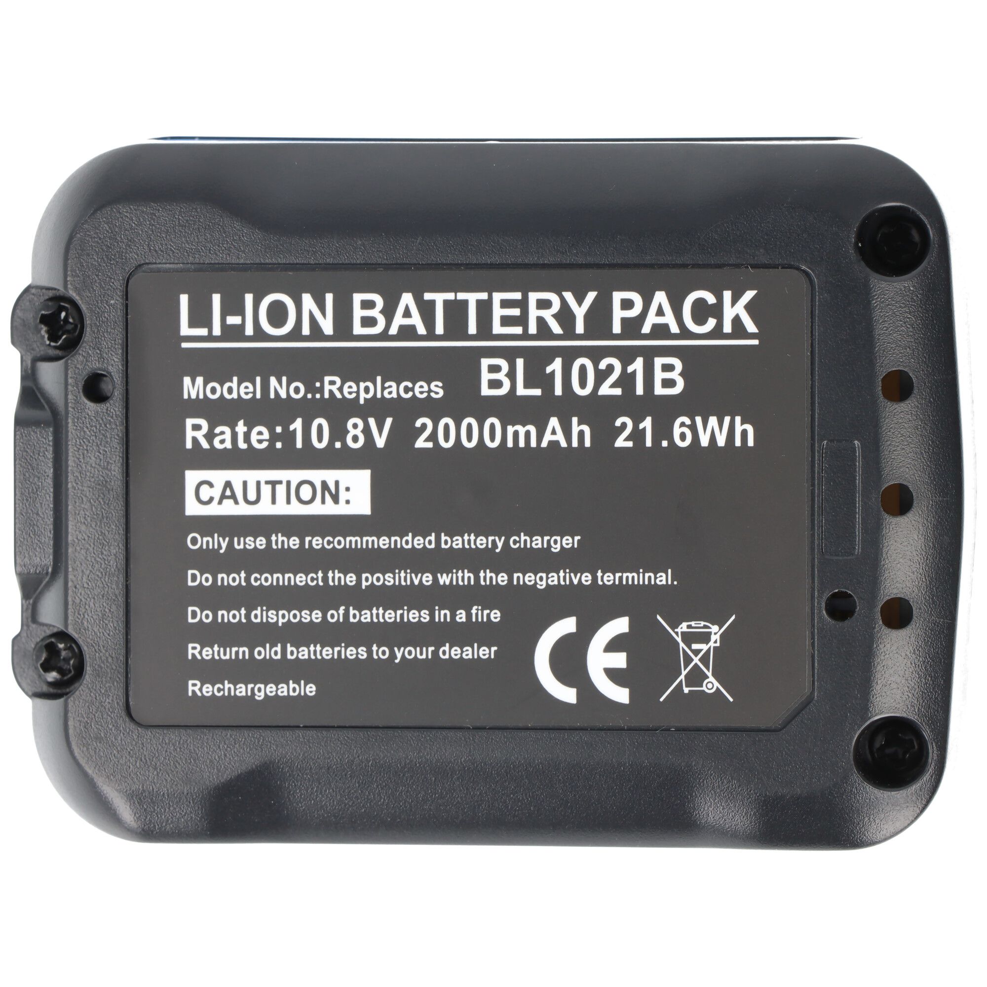 Accu geschikt voor Makita BL1021B, Li-ion, 12V max. (10.8V), 2000mAh, 21.6Wh, zwart