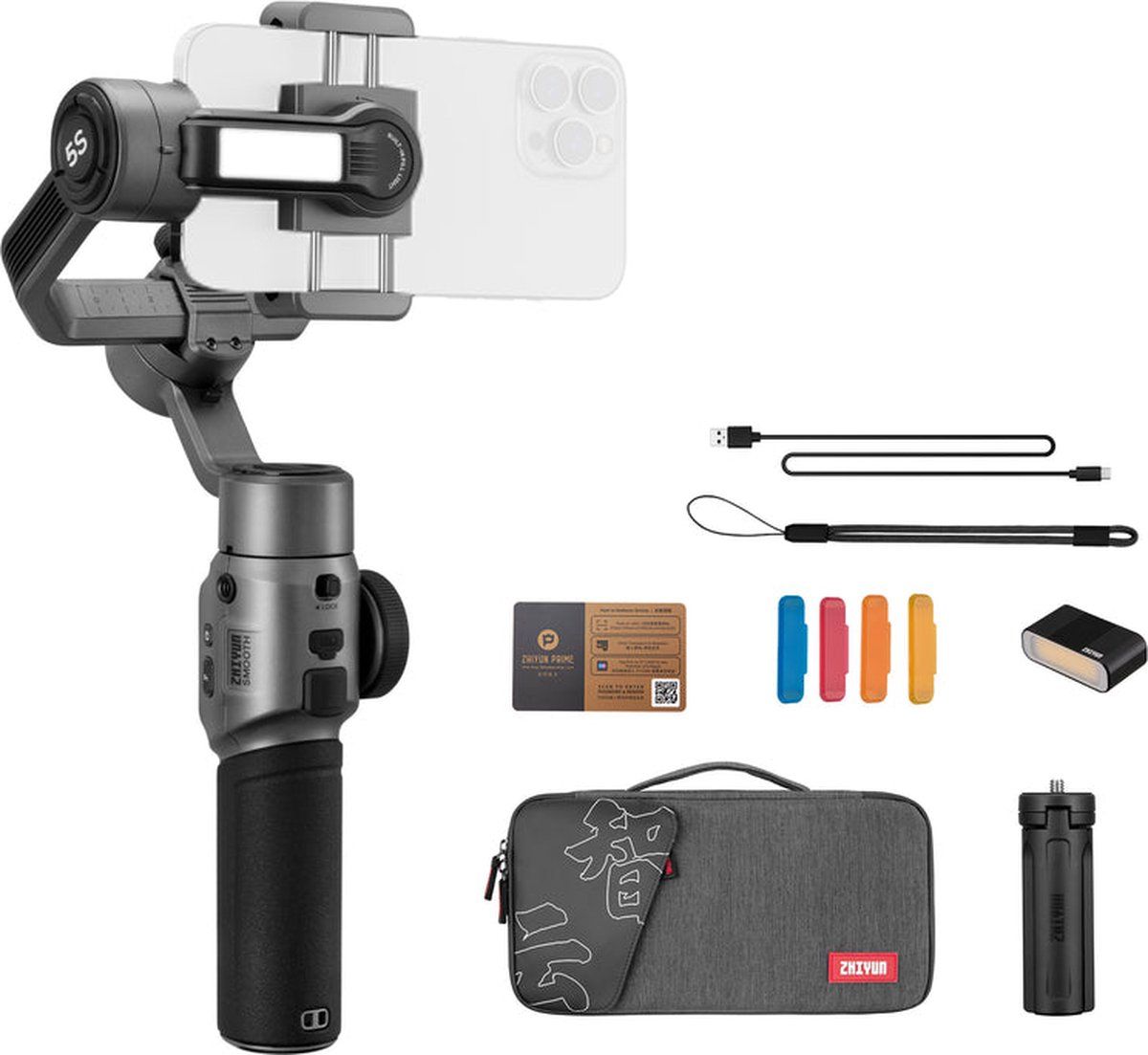 Zhiyun Smooth 5S - 3-assige Gimbal - Professionele Stabilisatie - Grijs
