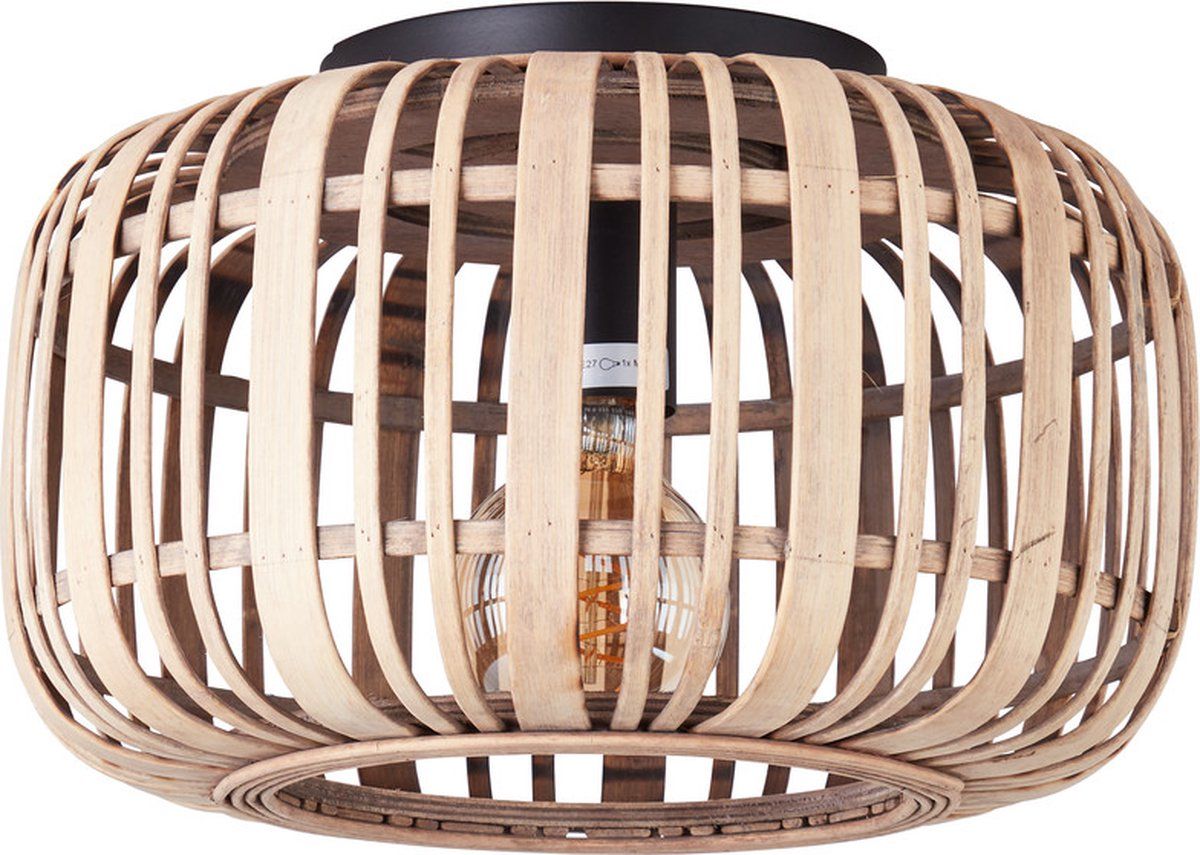 Brilliant Woodrow - Plafondlamp - E27 Max 1x40W - Diameter 32cm - Bruin/Hout