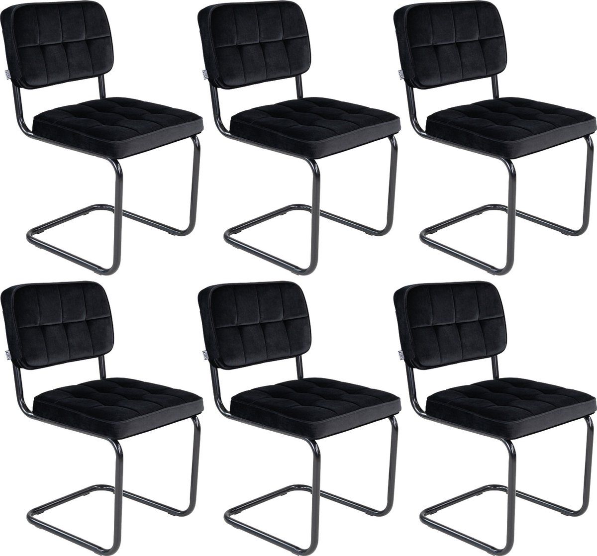 Kick Buisframe Stoel Ivy Zwart - Set Van 6