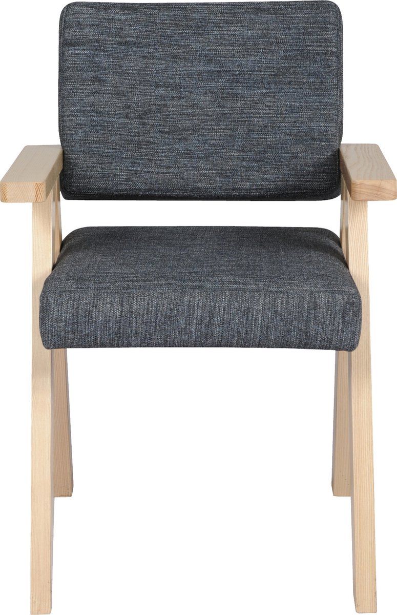 KARWEI Eetkamerstoel Yves - Houten Poten - Antraciet - 85,5 cm hoog (2 stuks)