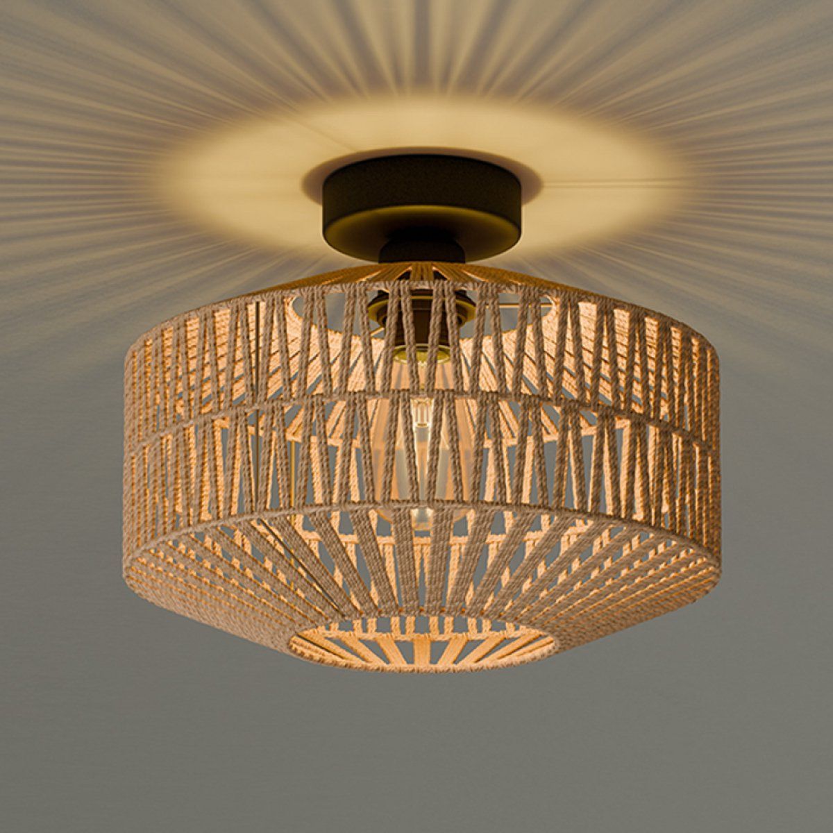 Nolt Tovo - Plafondlamp - Jute - Ø 30 Cm - Bruin